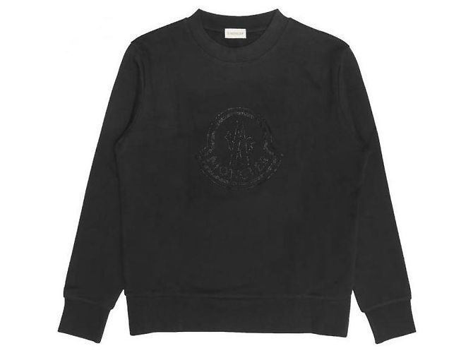 Sweatshirt en coton avec logo Crystal Moncler Noir