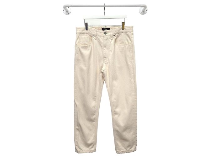 Fendi Denim-Hose mit weiß-cremefarbenem Logo-Patch