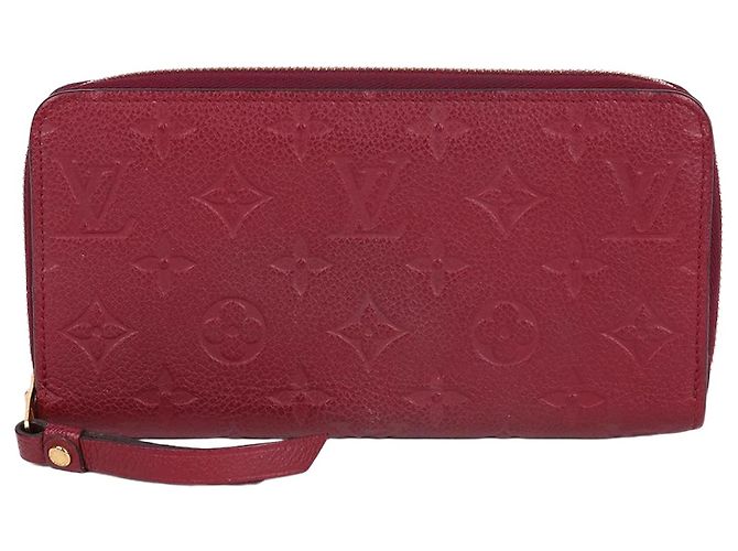 Louis Vuitton Burgundy Amarante Zipper Long Wallet Red