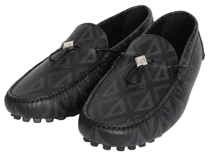 Dior Mocassino in pelle diamantata nera Nero