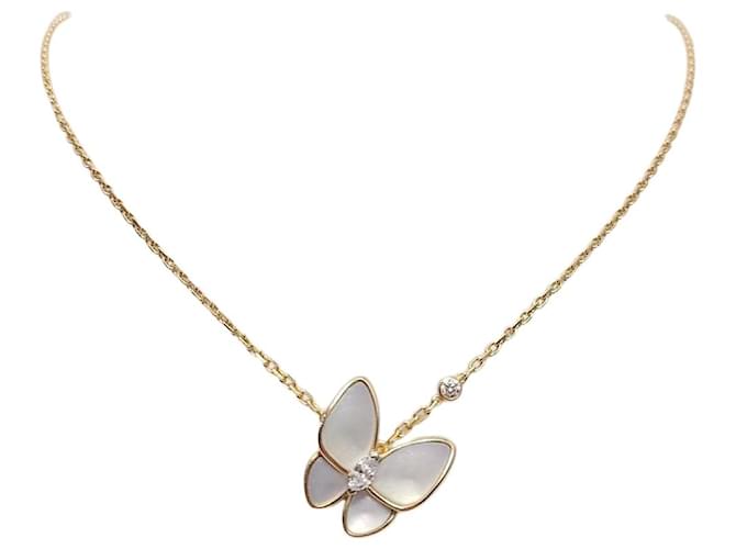 Van Cleef & Arpels Collana con pendente Two Butterflies in oro rosa, diamante e madreperla Van Cleef 