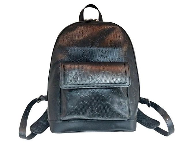 Gucci Black Embossed Backpack