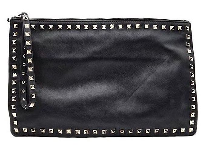 Valentino Rockstud Clutch Schwarz