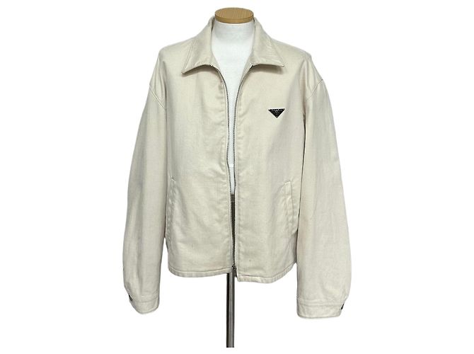 Prada Velvet Denim Jacket White