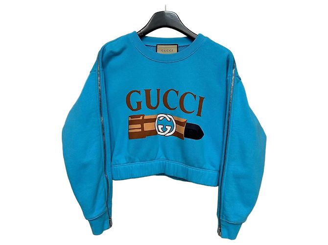 Gucci Sudadera de jersey de algodón para mujer Azul