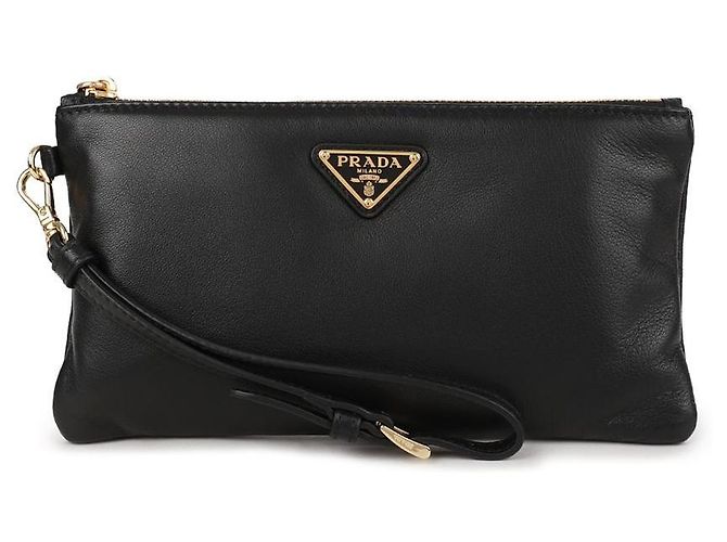Prada Pochette en cuir Noir