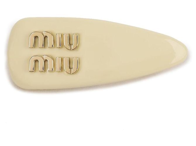Miu Miu Clip per capelli in vernice Giallo