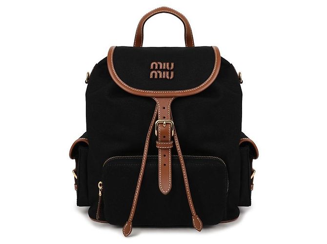 Miu Miu Canvas Leather Backpack