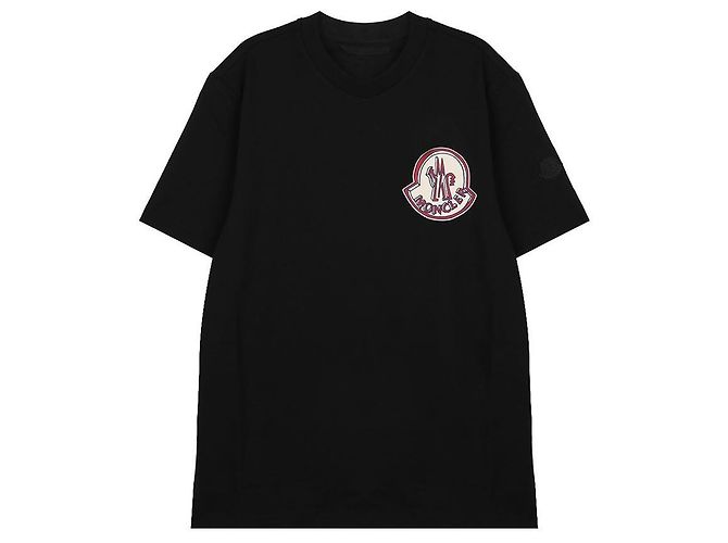 Moncler Logo-T-Shirt aus Baumwolljersey Schwarz