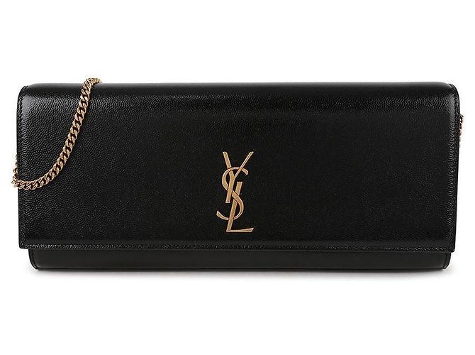 Saint Laurent Leder Kate Clutch Bag Schwarz