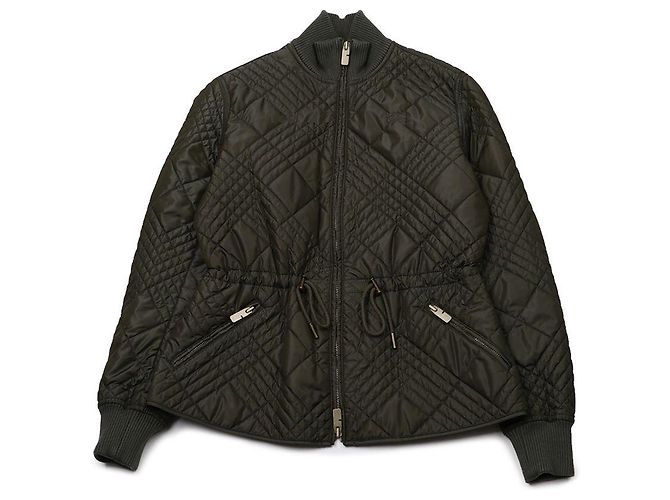 Burberry Micro Check Stitch Nylon Welly Jacket Green