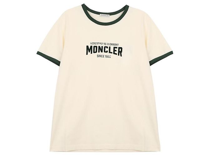 Moncler Logo Jersey T-Shirt Weiß