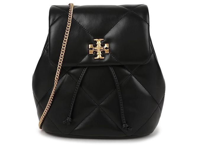Tory Burch Kira Diamond Quilted Small Backpack Black