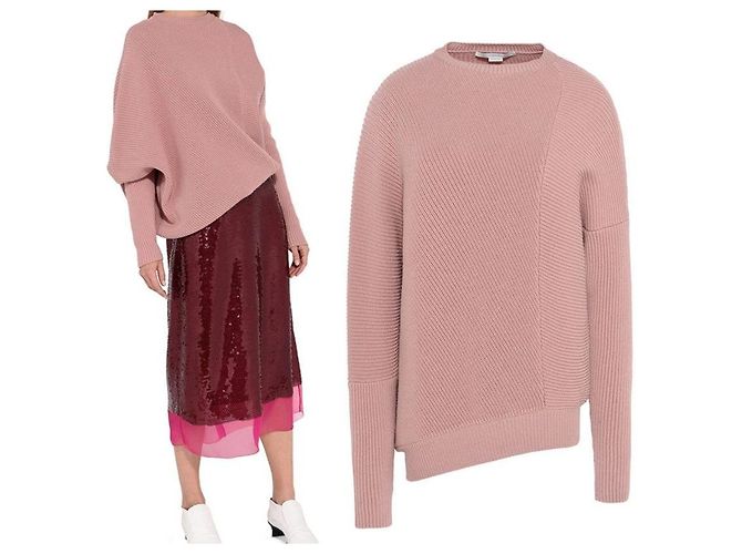 Stella Mc Cartney Asymmetrischer Rundhalsausschnitt Strick Rot