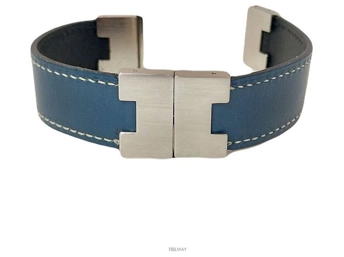 Hermès Pulseira de prata para mulher Azul