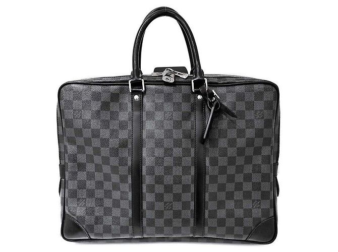 Louis Vuitton Graphite Document Briefcase Brown