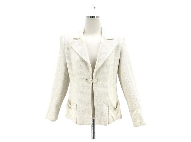 Chanel Tweed-Jacke Weiß
