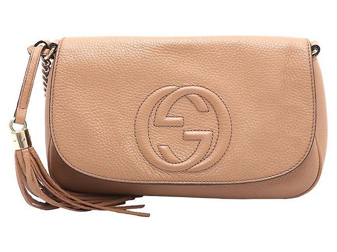 Gucci Bolsa de Ombro e Bolsa Transversal Soho Interlocking Gold Chain Marrom