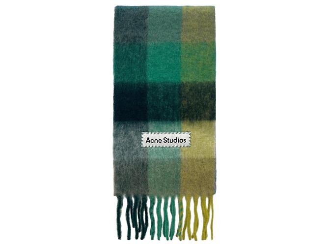 Cachecol oversized de mohair xadrez Acne Studios Multicor