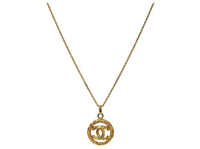 Chanel Collier Round CC Or Doré