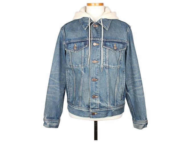 Céline Giacca di jeans con cappuccio XS Blu
