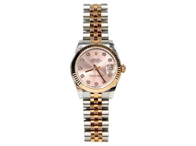 Rolex Combination Diamond Datejust Automatic Watch Pink