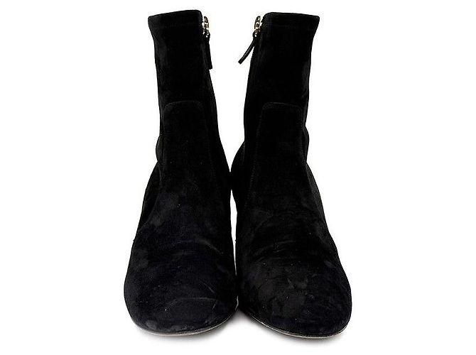 Valentino Botas de Cano de Cano Suede Rockstud Preto