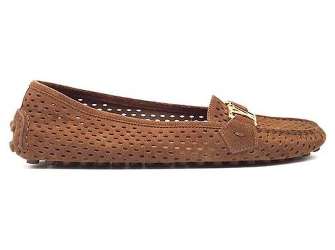 Louis Vuitton Mocassins de conduite en daim Marron