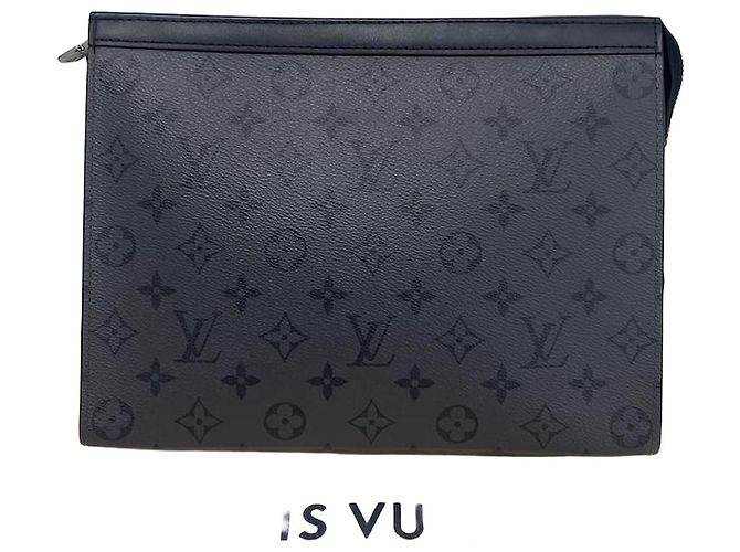 Louis Vuitton Pochette Voyage MM Monogram Eclipse Clutch Marrom