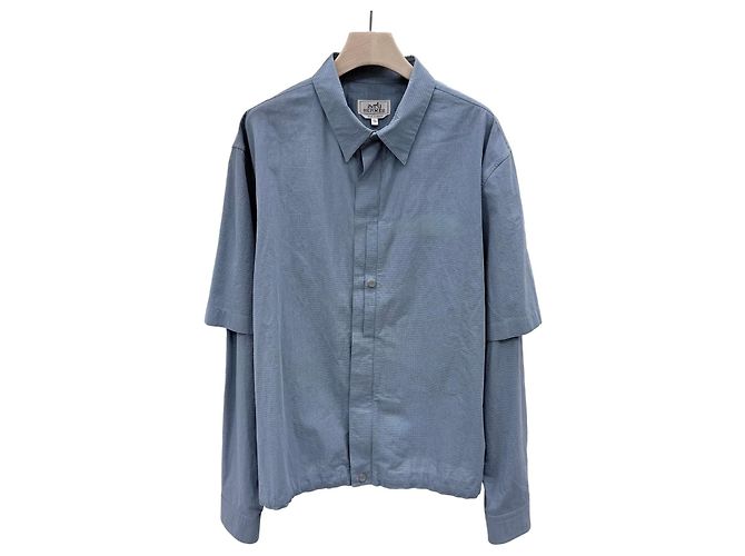 Hermès Camicia di cotone blu 