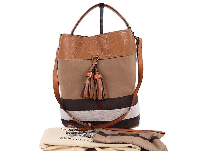 Burberry Bolsa de mão e de ombro Ashby com borla castanha Marrom