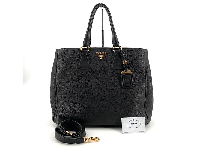 Prada Borsa Tote e Borsa a Spalla Vitello Nero