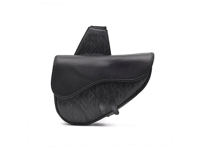 Dior CD Diamond Saddle Bag Black