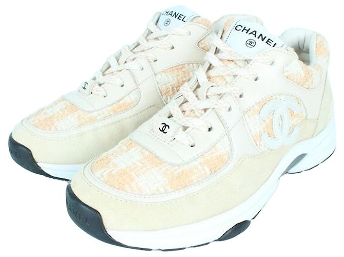 2.55 Chanel Tweed-Sneaker Orange