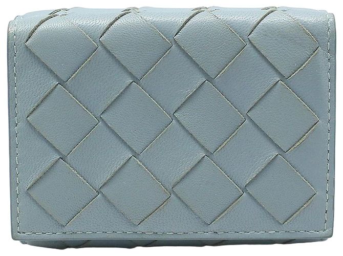 Bottega Veneta Portefeuille Intrecciato Bleu