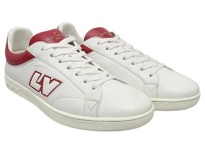 Louis Vuitton Rote Luxembourg Leder-Sneaker mit LV-Logo