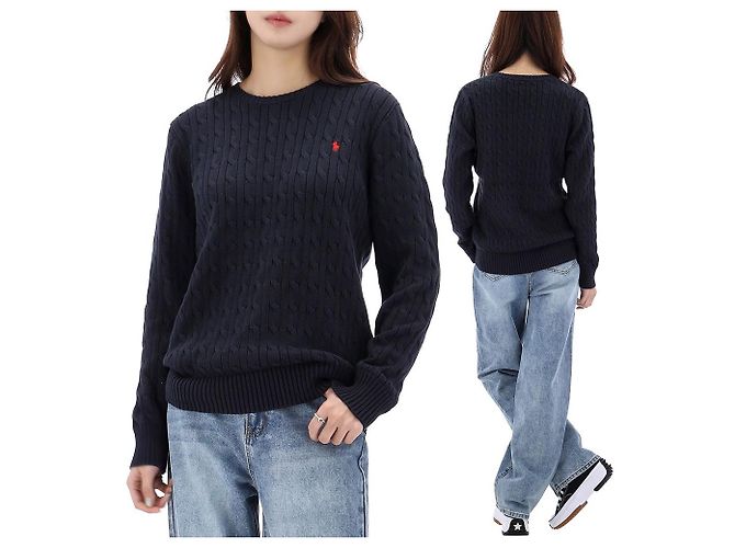 Ralph Lauren Strickpullover mit Pony-Logo Erwachsenengröße Schwarz 