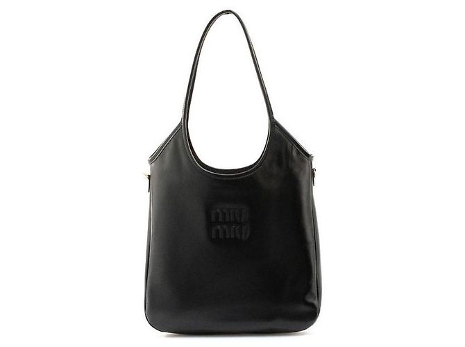 Miu Miu Bolsa de couro Ivy Preto