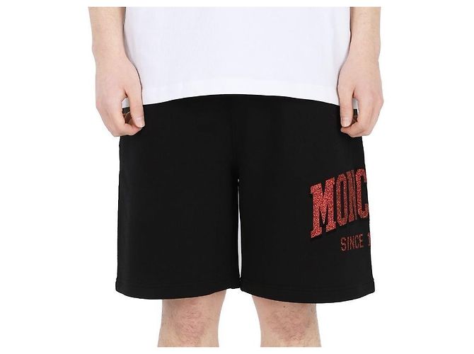 Pantaloncini in cotone da uomo Moncler (Nero) Rosso