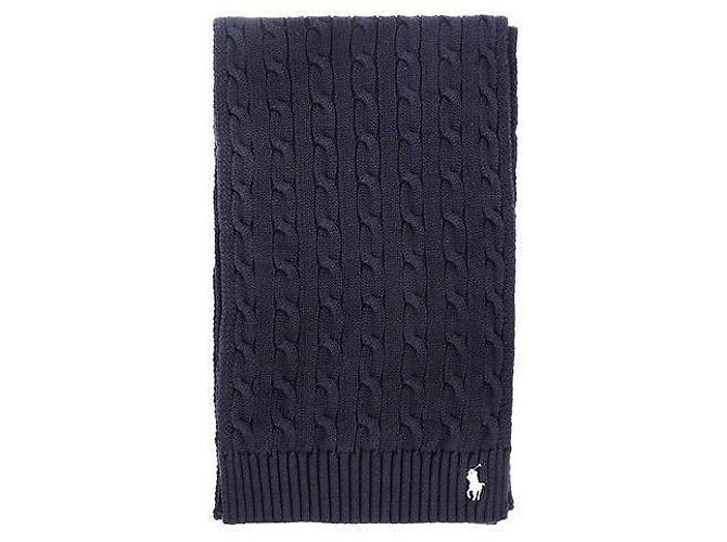 Ralph Lauren Cachecol de malha trançada Pony Preto