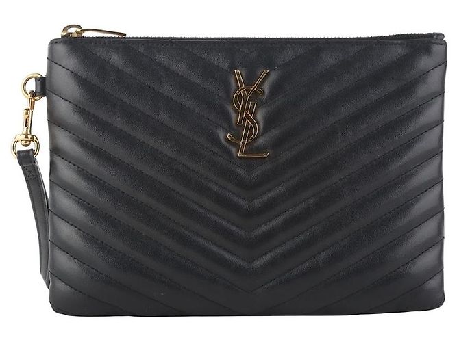 Saint Laurent Matelassé Small Clutch Schwarz