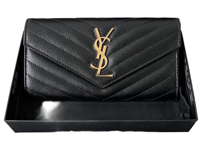 Saint Laurent Cassandra Matelassé Large Wallet Black