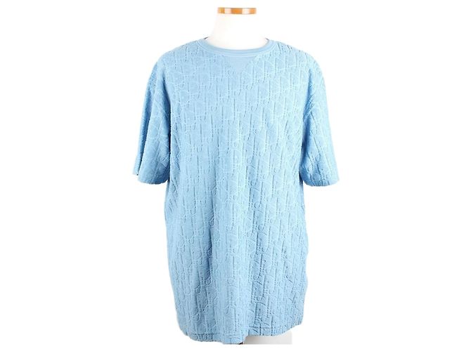 Dior Camiseta de jacquard de algodón terry azul XL