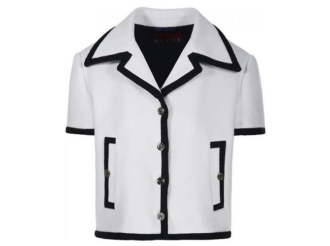 Gucci Chaqueta de tweed de algodón stamp: ZAQSO Plata