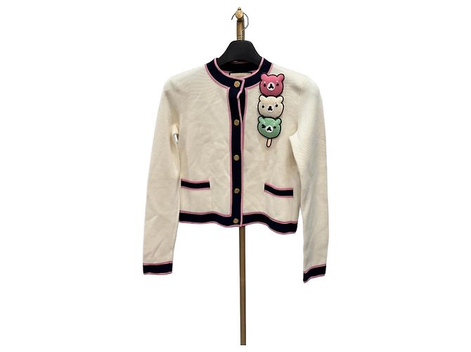 Gucci Bear Seidenstrickjacke XS Mehrfarben