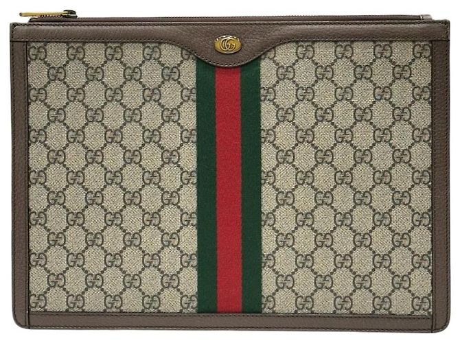 Gucci Clutch Ophidia GG Supreme Castaño