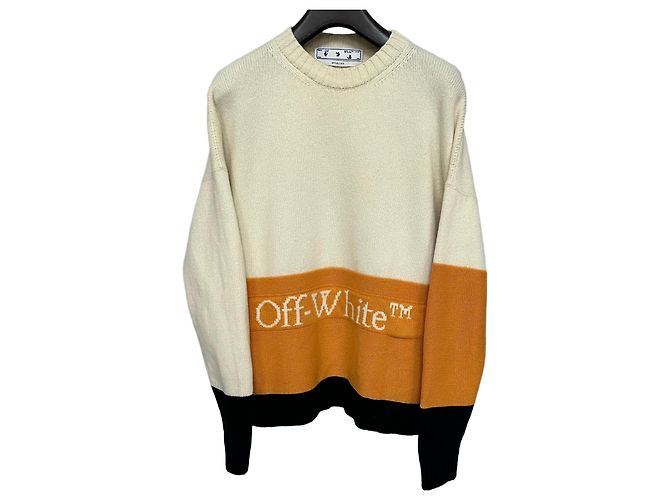 Off White Multicolor Wool Block Logo Knit
