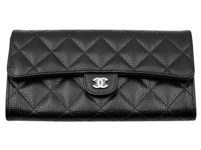 Chanel Caviar Long Wallet Black