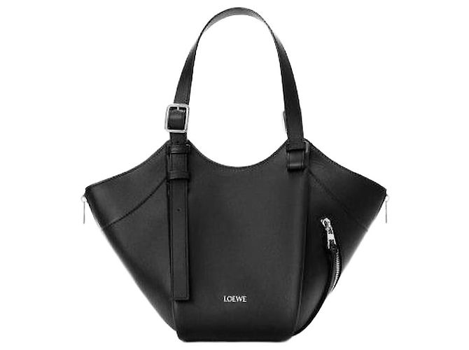 Loewe Sac Hammock Flip en cuir de veau classique Noir