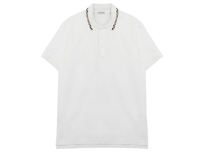 Burberry Polo de algodão ajustado Branco